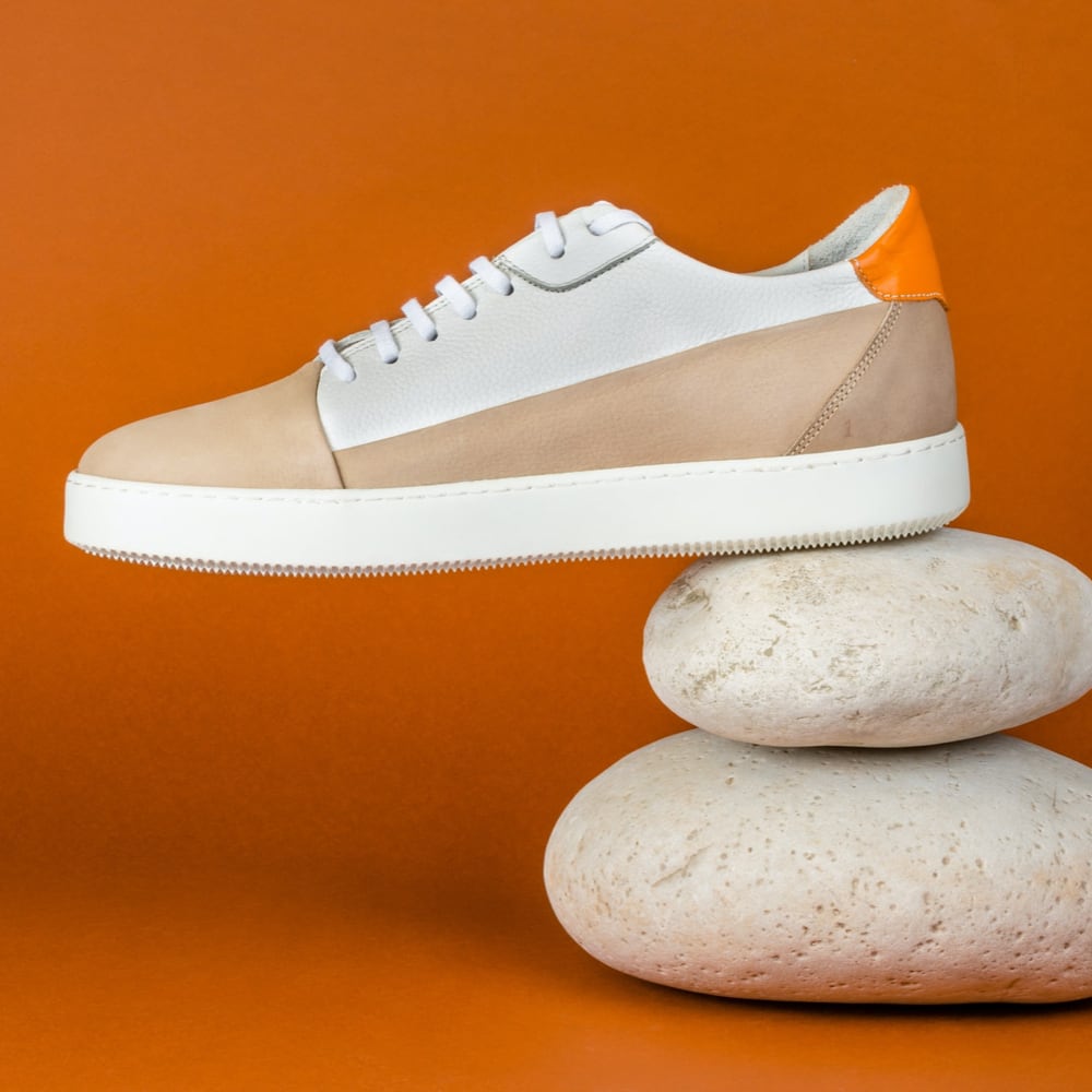 Shoes on orange background